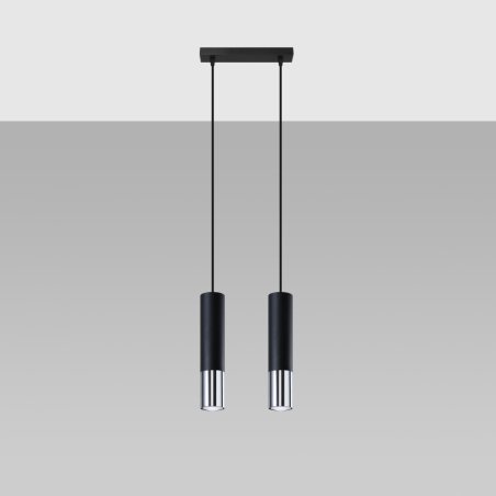 Lampa wisząca LOOPEZ 2 czarny/chrom