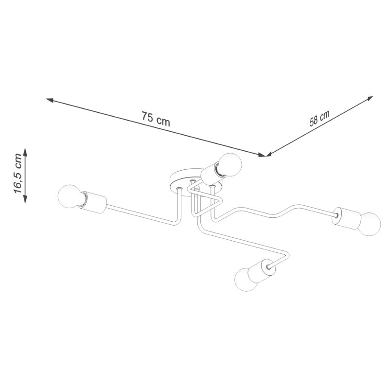 Żyrandol TIMBO 4 czarny