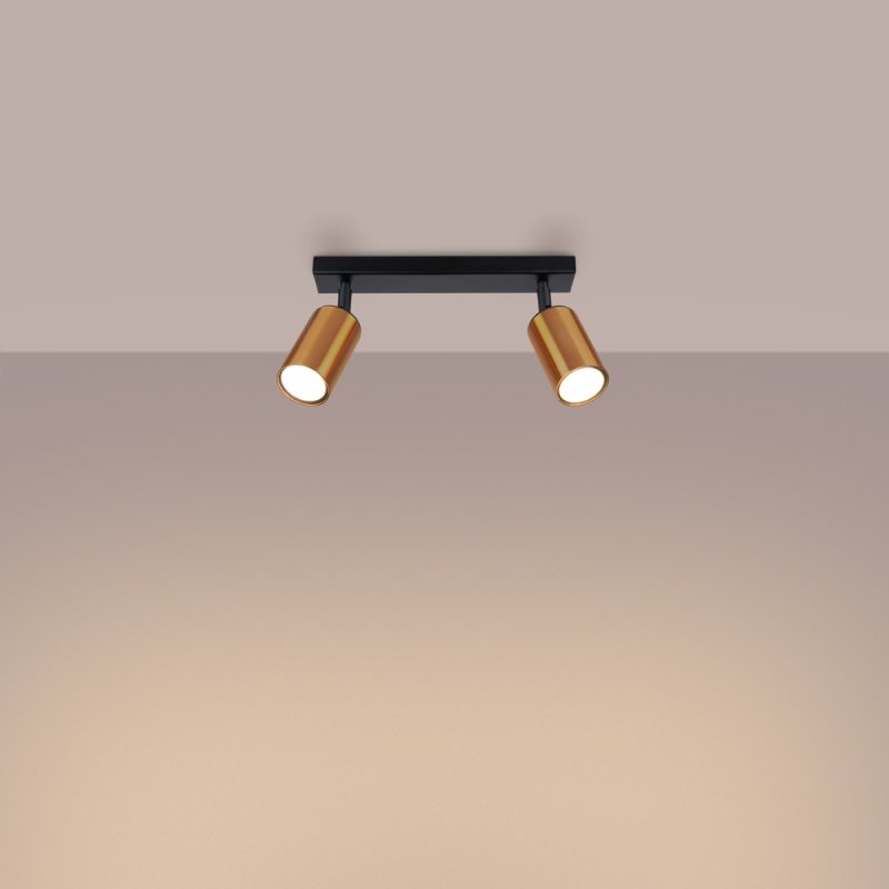 Plafon WINX 2 czarny/miedź