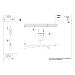 Żyrandol VECTOR 4 biały