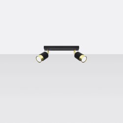 Plafon NERO 2 czarny/złoty