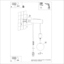 Kinkiet NIMBI G9 z włącznikiem