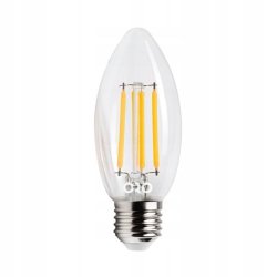 ŻARÓWKA LED E27 440LM 4W=38W DW BIAŁE ŚWIATŁO 4000K WĄSKA OZDOBNA