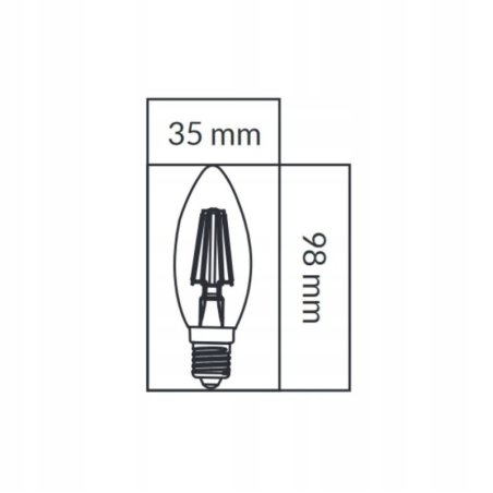 ŻARÓWKA LED E27 440LM 4W=38W DW BIAŁE ŚWIATŁO 4000K WĄSKA OZDOBNA