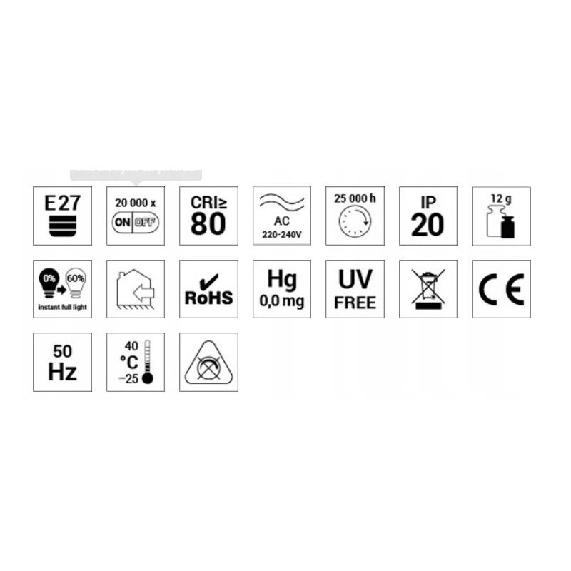 ŻARÓWKA LED E27 440LM 4W=38W DW BIAŁE ŚWIATŁO 4000K WĄSKA OZDOBNA