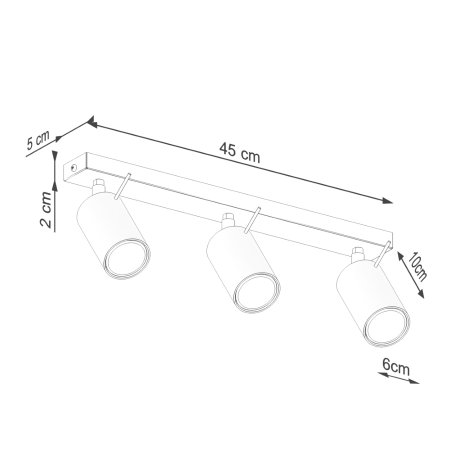 Plafon RING 3L ochra czerwona