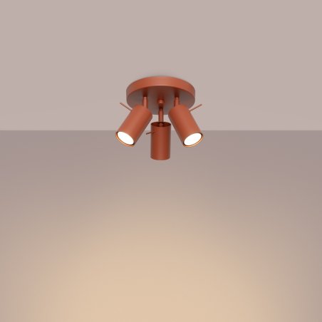Plafon RING 3P ochra czerwona