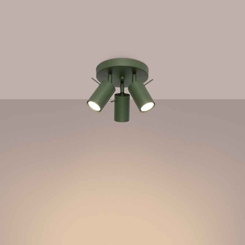Plafon RING 3P zielony oliwkowy