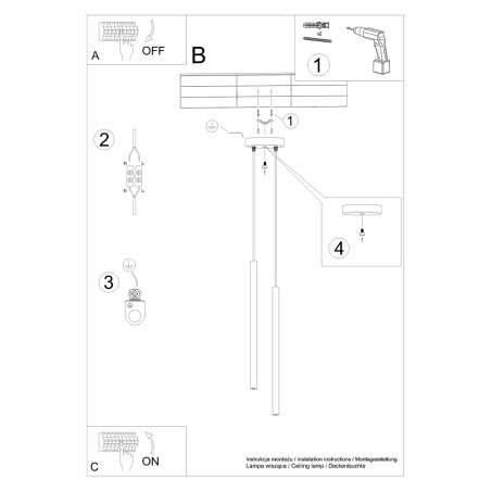 Lampa wisząca PASTELO 2 biała