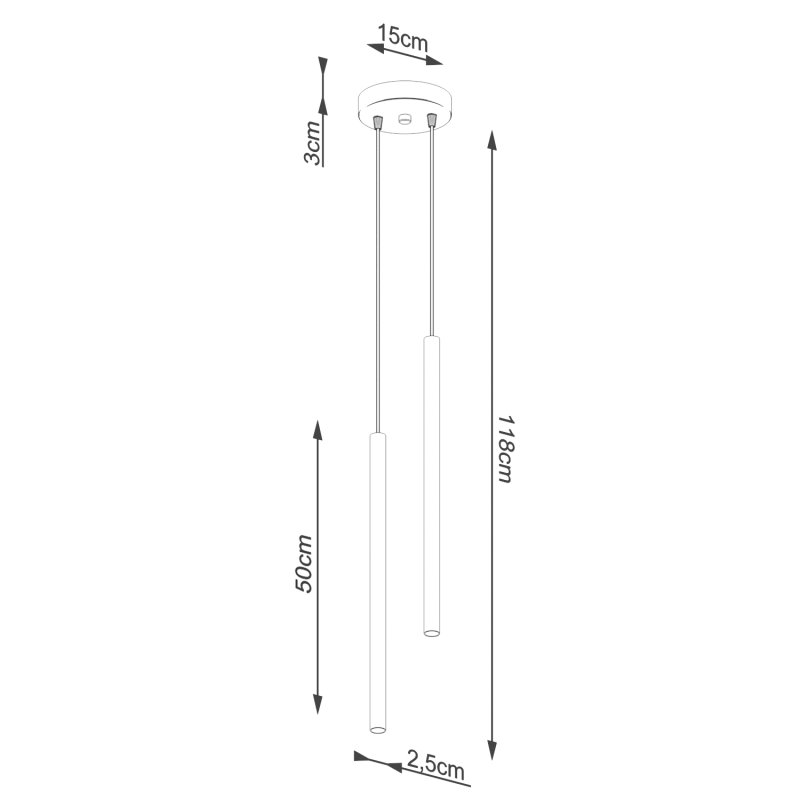 Lampa wisząca PASTELO 2 czarna