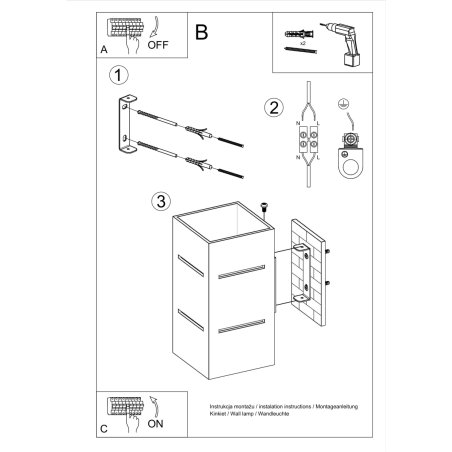 Kinkiet BLOCCO szary