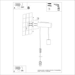Kinkiet NIMBI E27 z włącznikiem