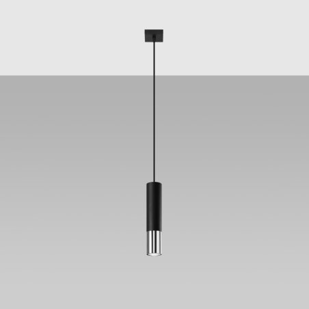Lampa wisząca LOOPEZ 1 czarny/chrom