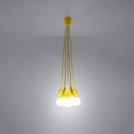 Lampa wisząca DIEGO 5 żółta
