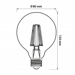 DEKORACYJNA OZDOBNA ŻARÓWKA LED E27 AMBER 6W