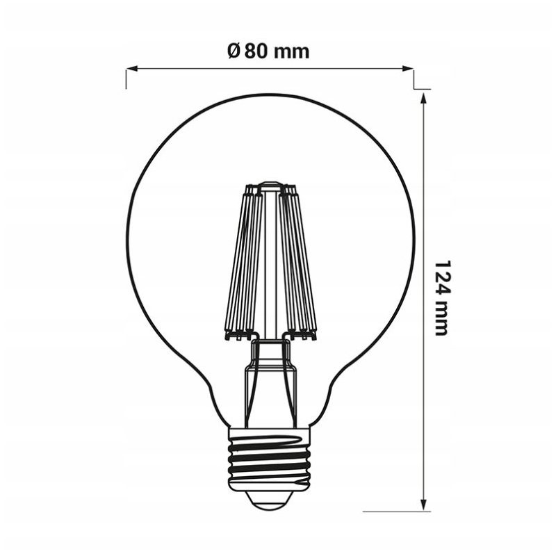 DEKORACYJNA OZDOBNA ŻARÓWKA LED E27 AMBER 6W