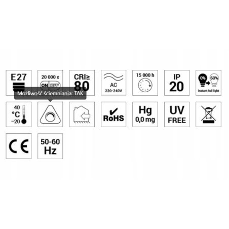 DEKORACYJNA OZDOBNA ŻARÓWKA LED E27 AMBER 6W
