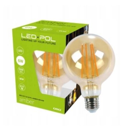 DEKORACYJNA OZDOBNA ŻARÓWKA LED E27 AMBER 6W