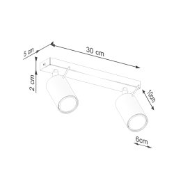 Plafon RING 2 ochra czerwona