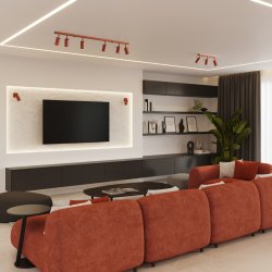 Plafon RING 2 ochra czerwona