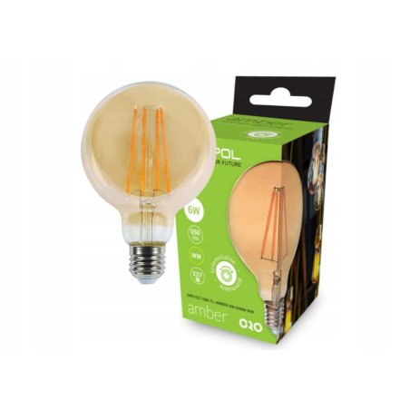 DEKORACYJNA OZDOBNA ŻARÓWKA LED E27 AMBER 6W