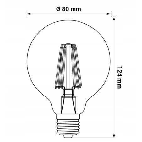 DEKORACYJNA OZDOBNA ŻARÓWKA LED E27 AMBER 6W