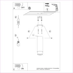Plafon NERO 22,5 czarny/złoty