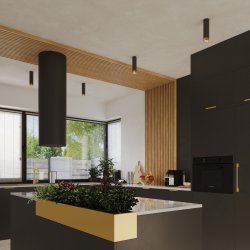 Plafon NERO 22,5 czarny/złoty