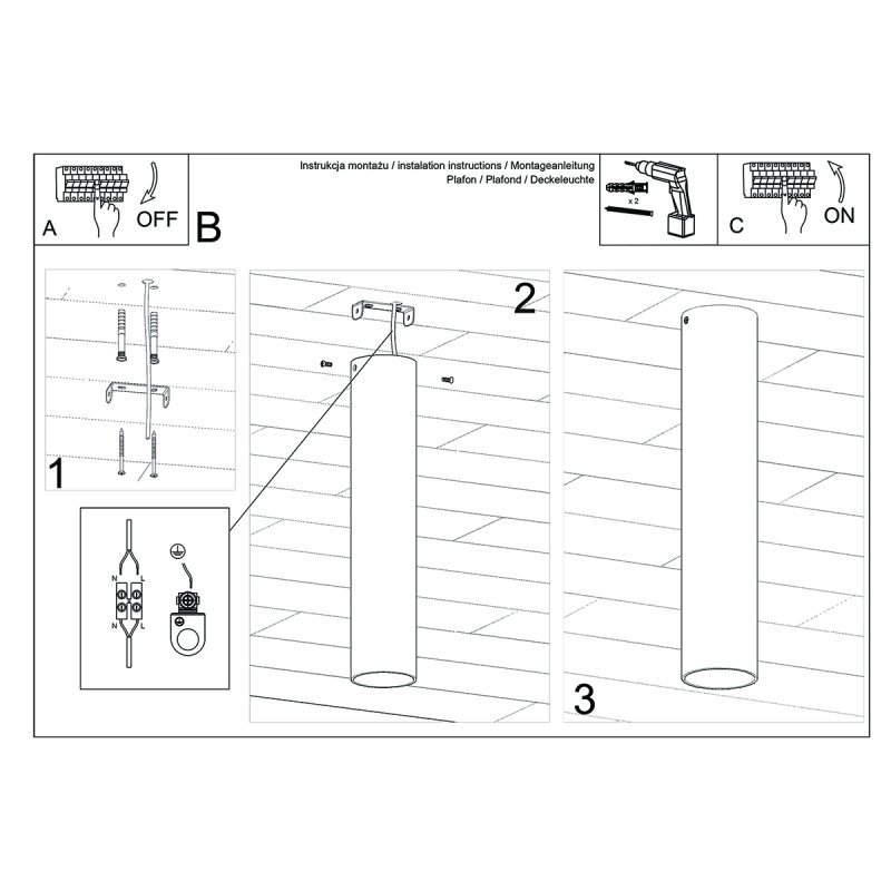 Plafon LAGOS 30 złoty połysk