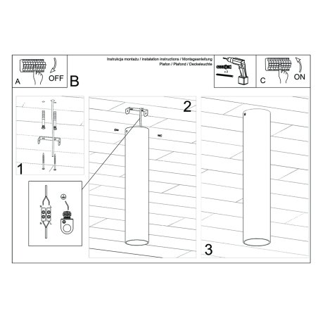Plafon LAGOS 30 złoty połysk