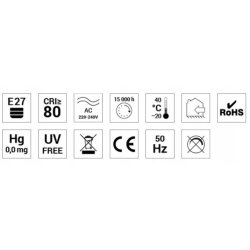 ŻARÓWKA LED E27 800 lm 7W Mała ozdobna JASNA ŻARÓWKA