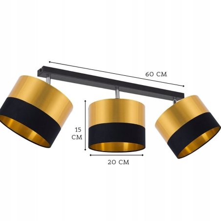 LISTWA LAMPA WISZĄCA SUFITOWA ABAŻUR ZŁOTO PLAFON