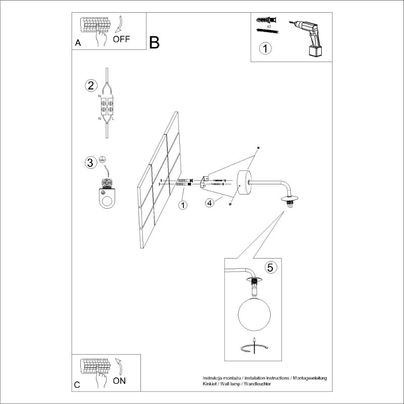 Kinkiet ASTRAL 1 czarny