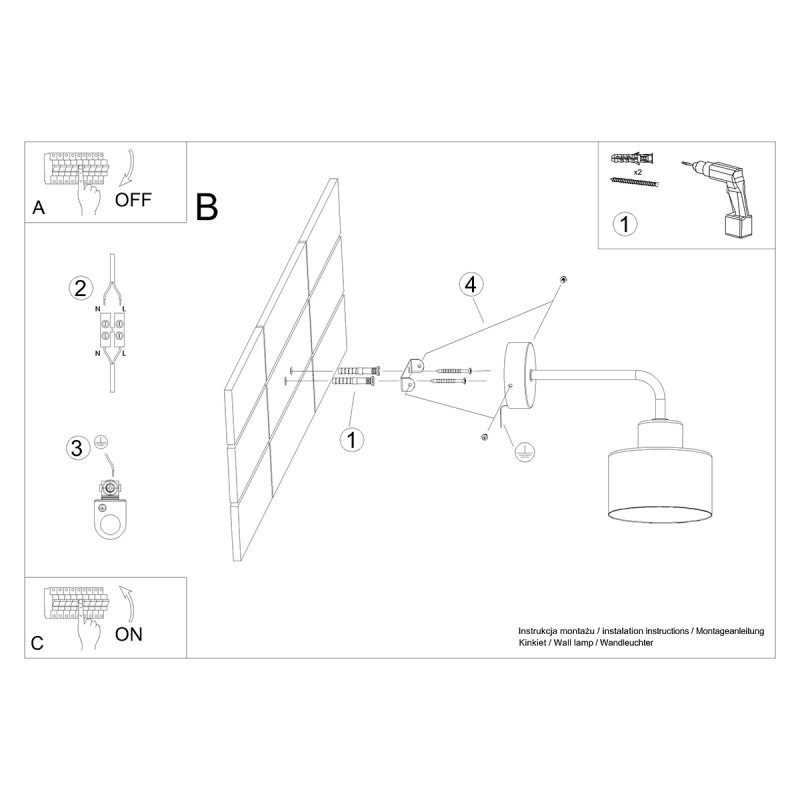 Kinkiet SAVAR 1 czarny