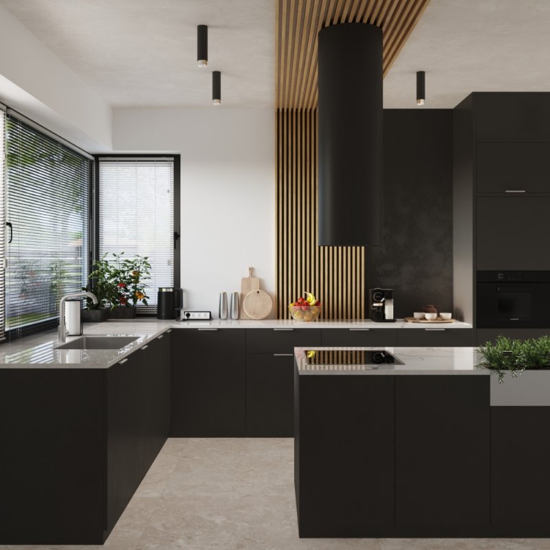 Plafon NERO 12,5 czarny/chrom