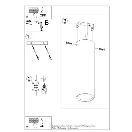 Plafon LAGOS 20 czarny