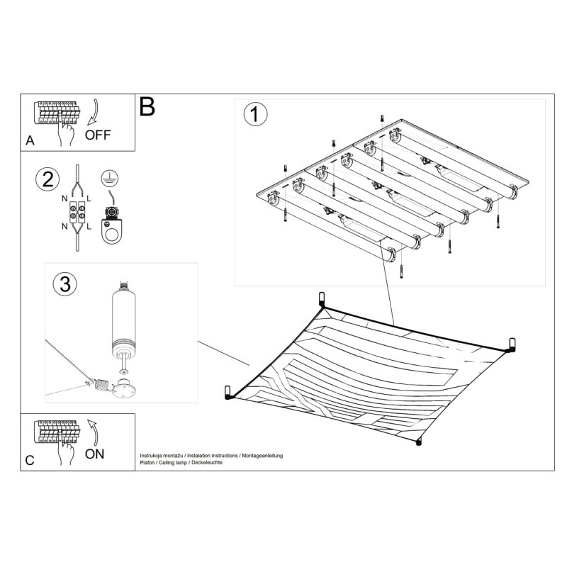 Plafon LUNA 3 biały