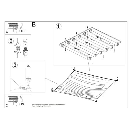 Plafon LUNA 3 biały