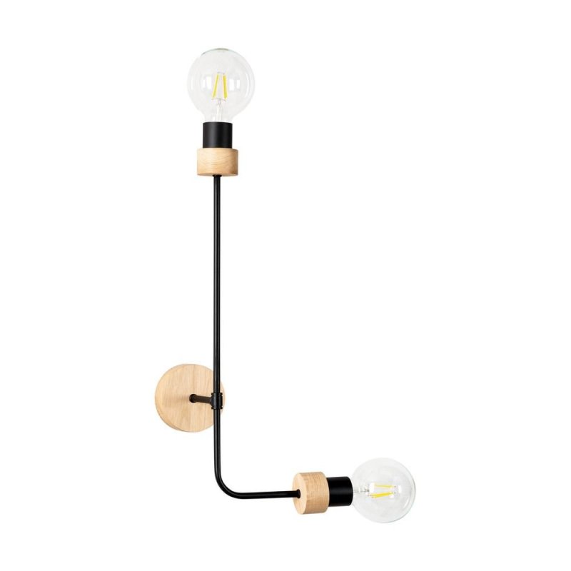 Montix Kinkiet 2xE27 Max.40W Dąb Olejowany/Czarny