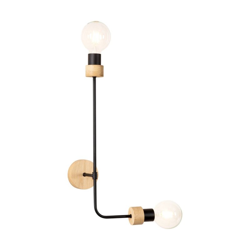 Montix Kinkiet 2xE27 Max.40W Dąb Olejowany/Czarny