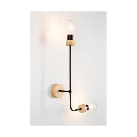 Montix Kinkiet 2xE27 Max.40W Dąb Olejowany/Czarny