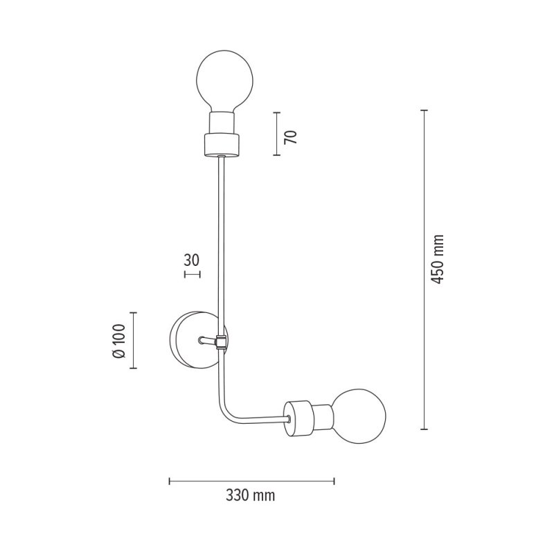 Montix Kinkiet 2xE27 Max.40W Dąb Olejowany/Czarny