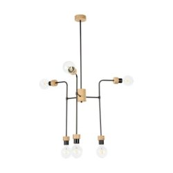 Montix Lampa Sufitowa 6xE27 Max.40W Dąb Olejowany/Czarny