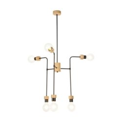 Montix Lampa Sufitowa 6xE27 Max.40W Dąb Olejowany/Czarny