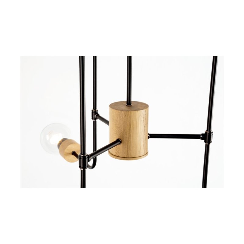 Montix Lampa Sufitowa 6xE27 Max.40W Dąb Olejowany/Czarny