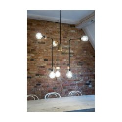 Montix Lampa Sufitowa 6xE27 Max.40W Dąb Olejowany/Czarny