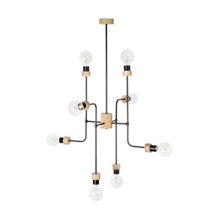 Montix Lampa Sufitowa 8xE27 Max.40W Dąb Olejowany/Czarny