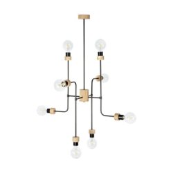 Montix Lampa Sufitowa 8xE27 Max.40W Dąb Olejowany/Czarny