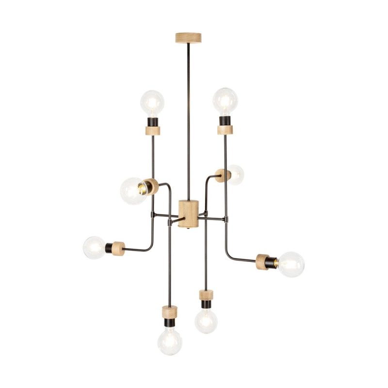 Montix Lampa Sufitowa 8xE27 Max.40W Dąb Olejowany/Czarny