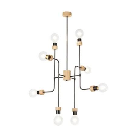 Montix Lampa Sufitowa 8xE27 Max.40W Dąb Olejowany/Czarny